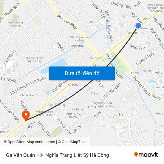 Ga Văn Quán to Nghĩa Trang Liệt Sỹ Hà Đông map