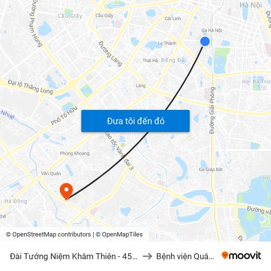 Đài Tưởng Niệm Khâm Thiên - 45 Khâm Thiên to Bệnh viện Quân Y 103 map