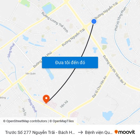 Trước Số 277 Nguyễn Trãi - Bách Hóa Giày Thượng Đình to Bệnh viện Quân Y 103 map