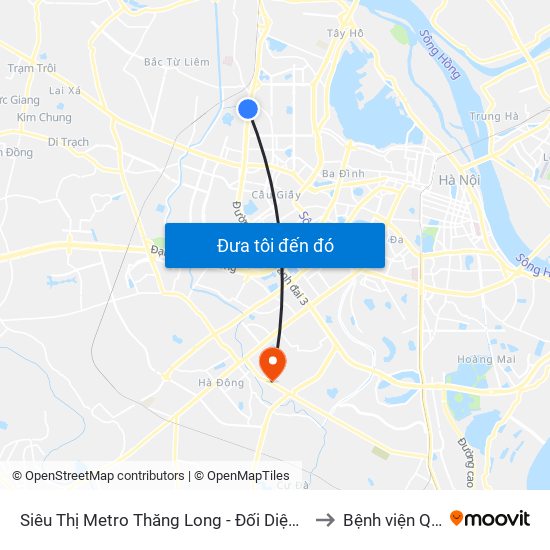 Siêu Thị Metro Thăng Long - Đối Diện Ngõ 599 Phạm Văn Đồng to Bệnh viện Quân Y 103 map