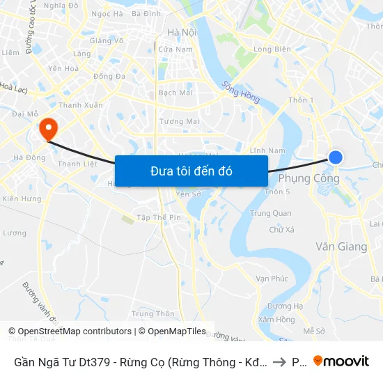Gần Ngã Tư Dt379 - Rừng Cọ (Rừng Thông - Kđt Ecopark- Mé Rừng Thông) to PTIT map