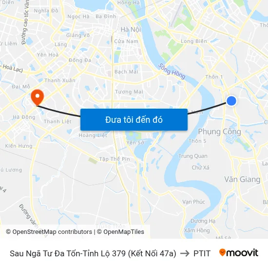 Sau Ngã Tư Đa Tốn-Tỉnh Lộ 379 (Kết Nối 47a) to PTIT map