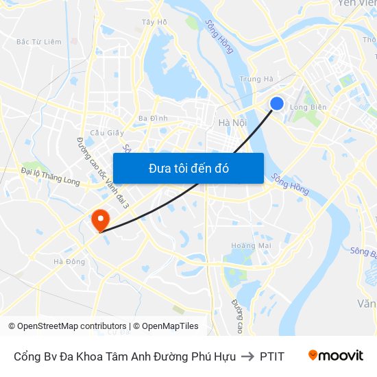 Cổng Bv Đa Khoa Tâm Anh Đường Phú Hựu to PTIT map