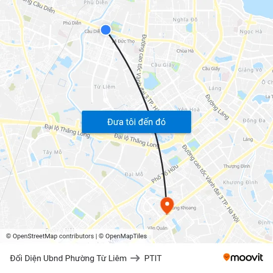 Đối Diện Ubnd Phường Từ Liêm to PTIT map