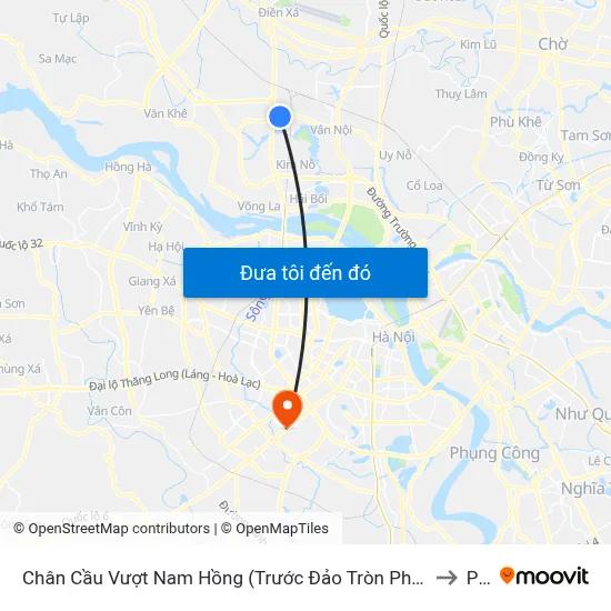 Chân Cầu Vượt Nam Hồng (Trước Đảo Tròn Phía Đông Anh 50m) - Đường 23b to PTIT map