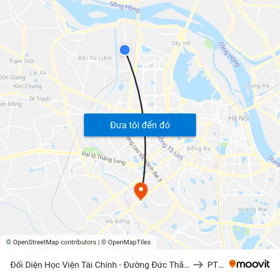 Đối Diện Học Viện Tài Chính - Đường Đức Thắng to PTIT map