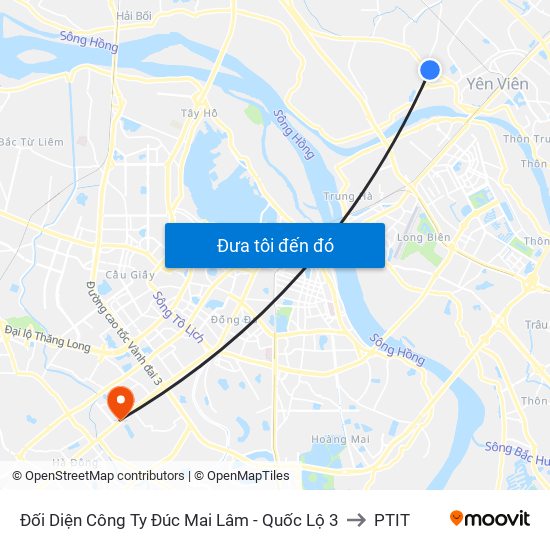 Đối Diện Công Ty Đúc Mai Lâm - Quốc Lộ 3 to PTIT map