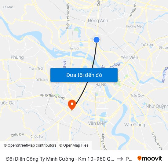 Đối Diện Công Ty Minh Cường - Km 10+960 Quốc Lộ 3 to PTIT map