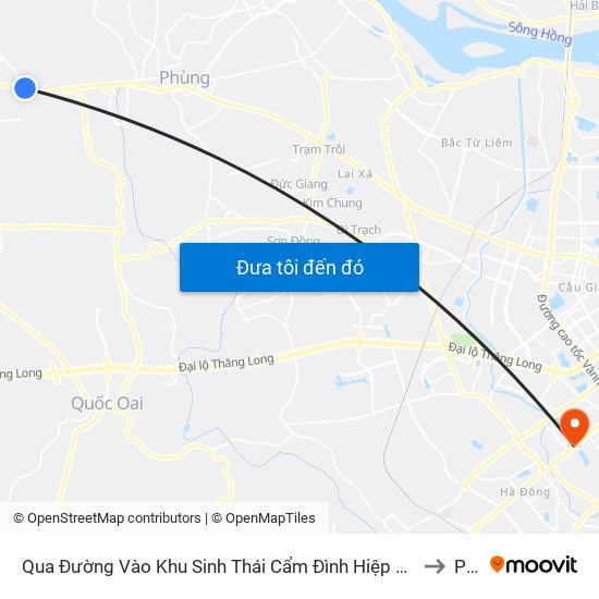 Qua Đường Vào Khu Sinh Thái Cẩm Đình Hiệp Thuận 100n - Quốc Lộ 32 to PTIT map