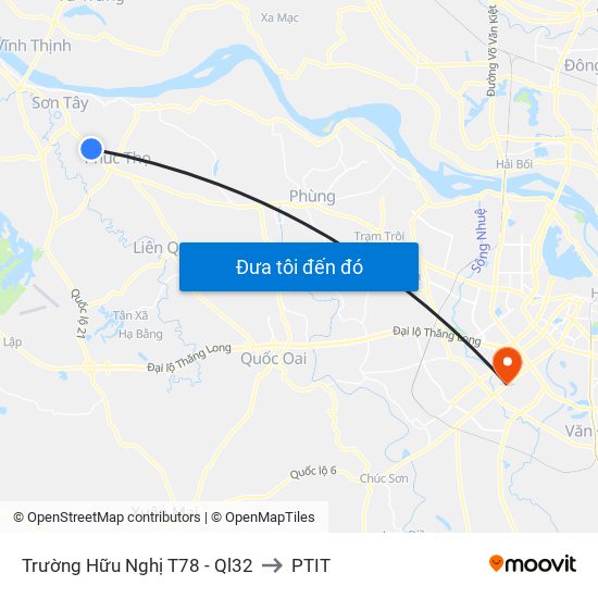 Trường Hữu Nghị T78 - Ql32 to PTIT map