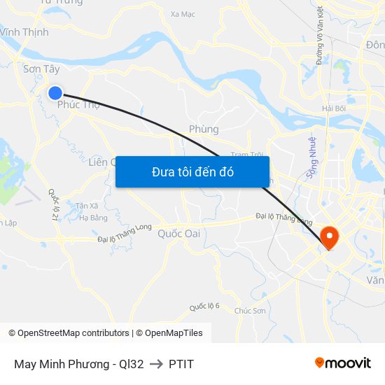 May Minh Phương - Ql32 to PTIT map