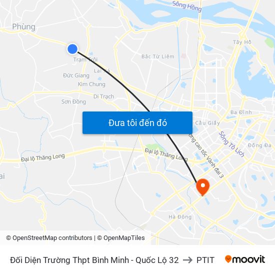 Đối Diện Trường Thpt Bình Minh - Quốc Lộ 32 to PTIT map