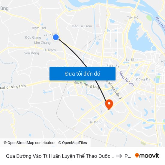 Qua Đường Vào Tt Huấn Luyện Thể Thao Quốc Gia I - Quốc Lộ 32 to PTIT map