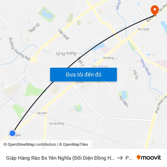 Giáp Hàng Rào Bx Yên Nghĩa (Đối Diện Đồng Hồ) - Quốc Lộ 6 to PTIT map