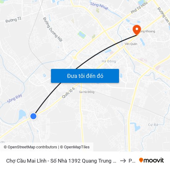 Chợ Cầu Mai Lĩnh - Số Nhà 1392 Quang Trung (Hà Đông), Quốc Lộ 6 to PTIT map