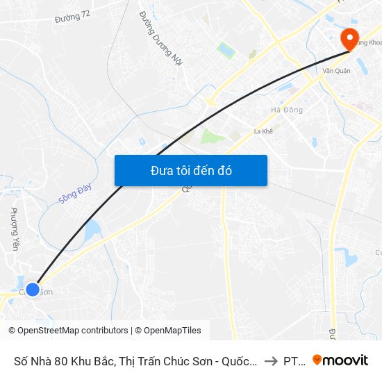 Số Nhà 80 Khu Bắc, Thị Trấn Chúc Sơn - Quốc Lộ 6 to PTIT map