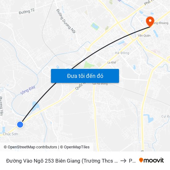 Đường Vào Ngõ 253 Biên Giang (Trường Thcs Biên Giang) - Quốc Lộ 6 to PTIT map