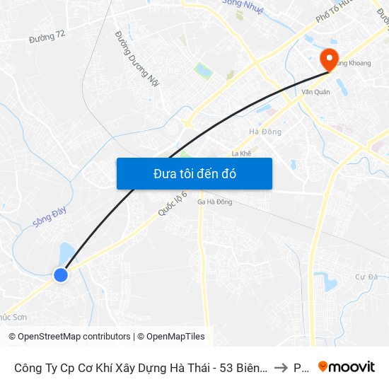 Công Ty Cp Cơ Khí Xây Dựng Hà Thái - 53 Biên Giang, Quốc Lộ 6 to PTIT map