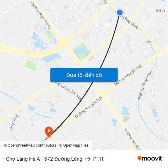 Chợ Láng Hạ A - 572 Đường Láng to PTIT map
