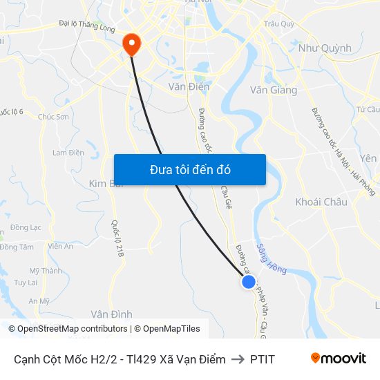 Cạnh Cột Mốc H2/2 - Tl429 Xã Vạn Điểm to PTIT map