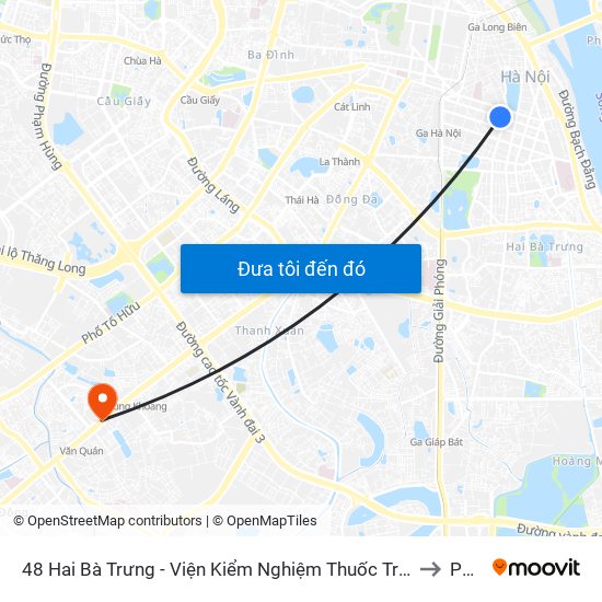 48 Hai Bà Trưng - Viện Kiểm Nghiệm Thuốc Trung Ương to PTIT map