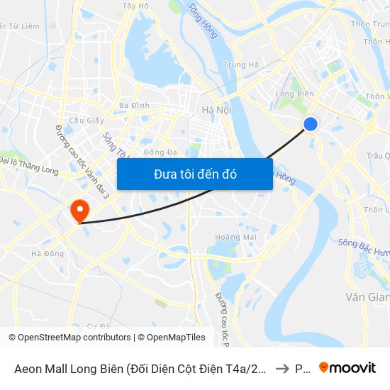 Aeon Mall Long Biên (Đối Diện Cột Điện T4a/2a-B Đường Cổ Linh) to PTIT map