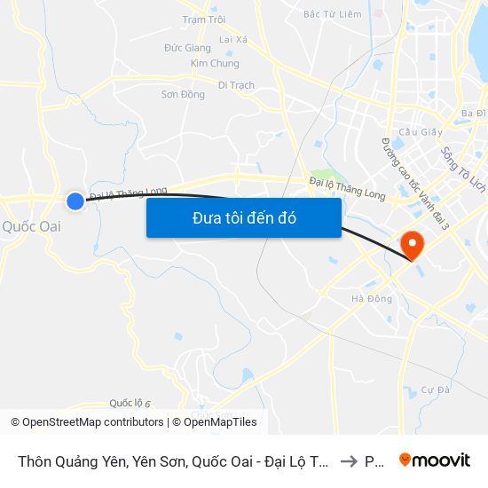 Thôn Quảng Yên, Yên Sơn, Quốc Oai - Đại Lộ Thăng Long to PTIT map