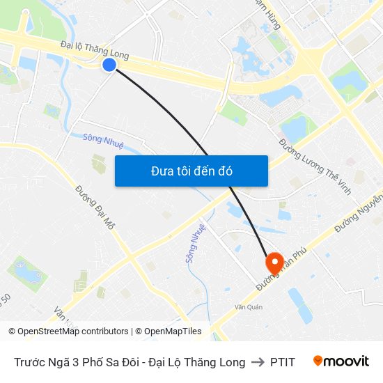 Trước Ngã 3 Phố Sa Đôi - Đại Lộ Thăng Long to PTIT map