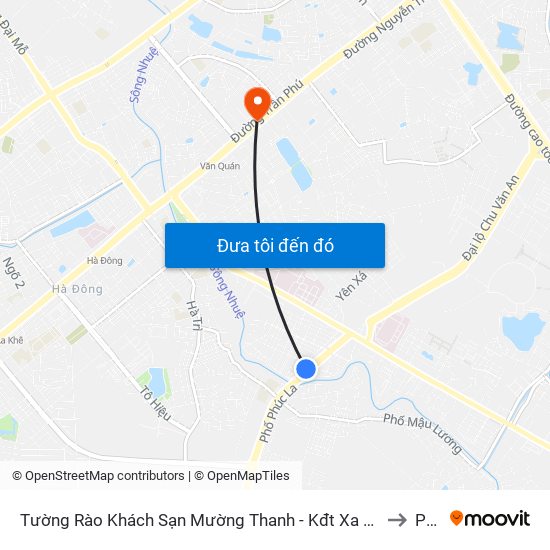 Tường Rào Khách Sạn Mường Thanh - Kđt Xa La - Đường Phúc La to PTIT map