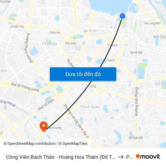 Công Viên Bách Thảo - Hoàng Hoa Thám (Đd Trường Thcs Chu Văn An) to PTIT map