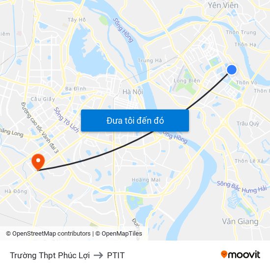 Trường Thpt Phúc Lợi to PTIT map