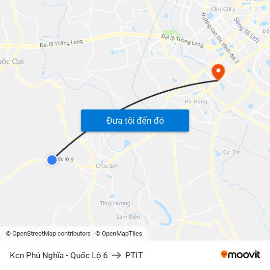 Kcn Phú Nghĩa - Quốc Lộ 6 to PTIT map