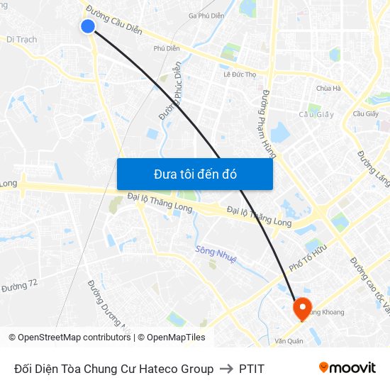 Đối Diện Tòa Chung Cư Hateco Group to PTIT map