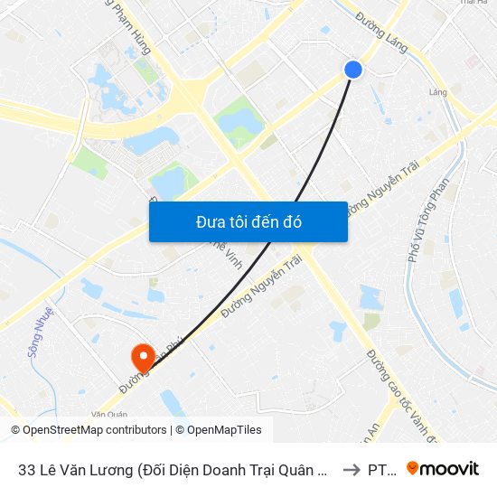 33 Lê Văn Lương (Đối Diện Doanh Trại Quân Đội) to PTIT map