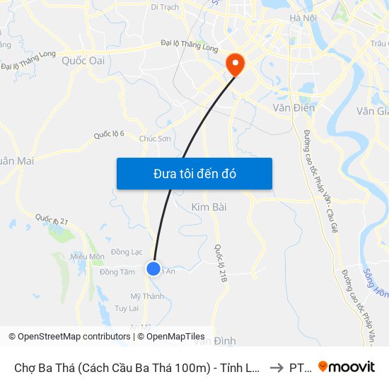 Chợ Ba Thá (Cách Cầu Ba Thá 100m) - Tỉnh Lộ 429 to PTIT map