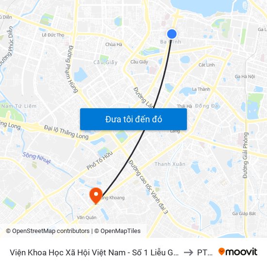 Viện Khoa Học Xã Hội Việt Nam - Số 1 Liễu Giai to PTIT map