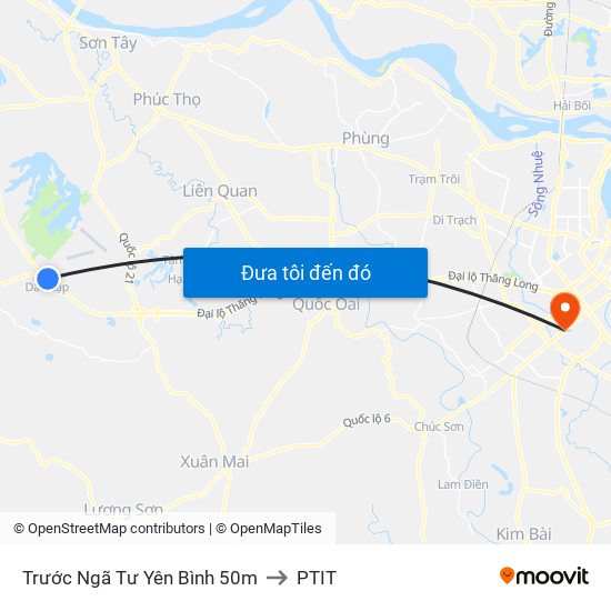 Trước Ngã Tư Yên Bình 50m to PTIT map