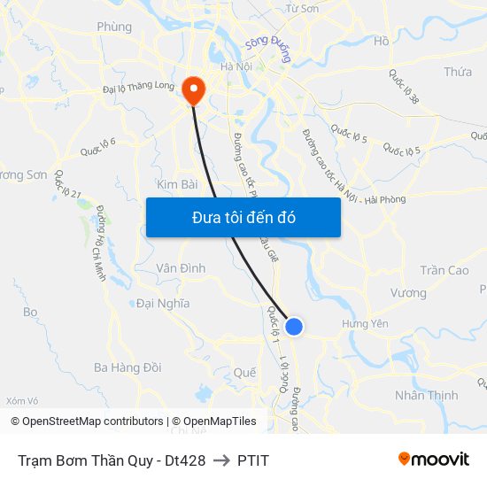 Trạm Bơm Thần Quy - Dt428 to PTIT map
