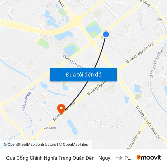 Qua Cổng Chính Nghĩa Trang Quán Dền - Nguyễn Tuân to PTIT map