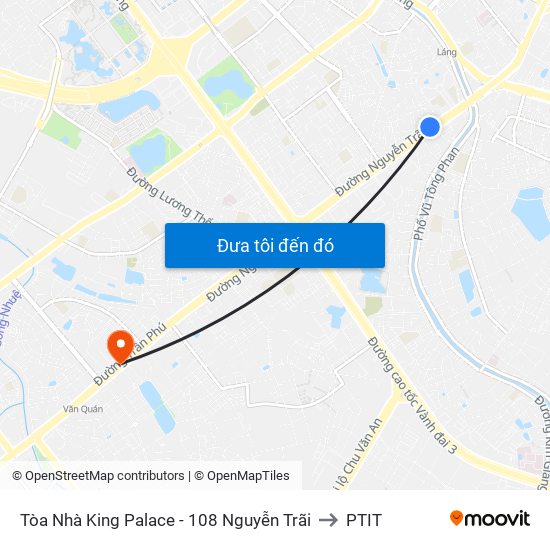 Tòa Nhà King Palace - 108 Nguyễn Trãi to PTIT map