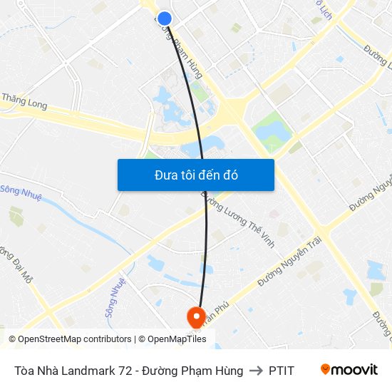 Tòa Nhà Landmark 72 - Đường Phạm Hùng to PTIT map