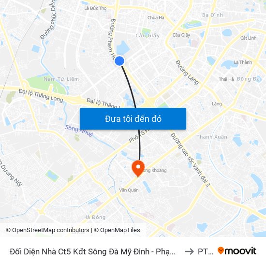 Đối Diện Nhà Ct5 Kđt Sông Đà Mỹ Đình - Phạm Hùng to PTIT map
