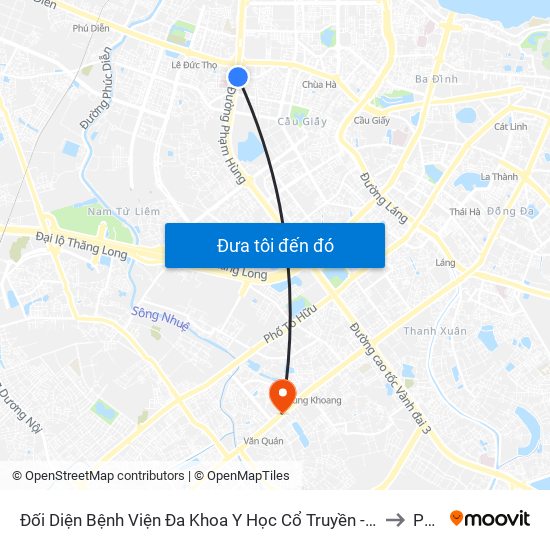 Đối Diện Bệnh Viện Đa Khoa Y Học Cổ Truyền - Phạm Hùng to PTIT map