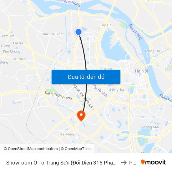 Showroom Ô Tô Trung Sơn (Đối Diện 315 Phạm Văn Đồng) to PTIT map