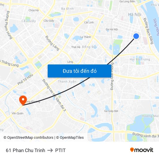 61 Phan Chu Trinh to PTIT map