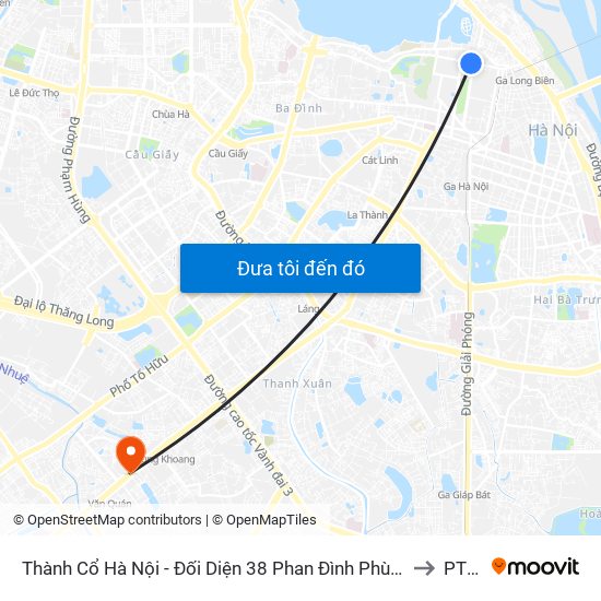 Thành Cổ Hà Nội - Đối Diện 38 Phan Đình Phùng to PTIT map