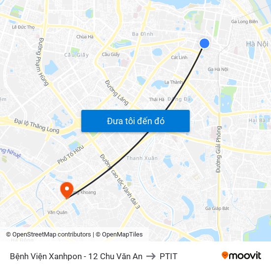 Bệnh Viện Xanhpon - 12 Chu Văn An to PTIT map