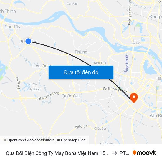 Qua Đối Diện Công Ty May Bona Việt Nam 15m to PTIT map