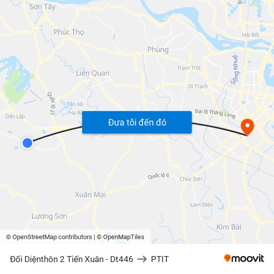 Đối Diệnthôn 2 Tiến Xuân - Dt446 to PTIT map