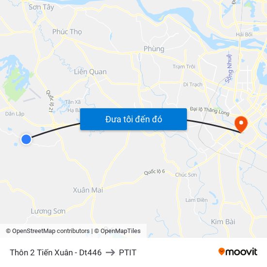 Thôn 2 Tiến Xuân - Dt446 to PTIT map